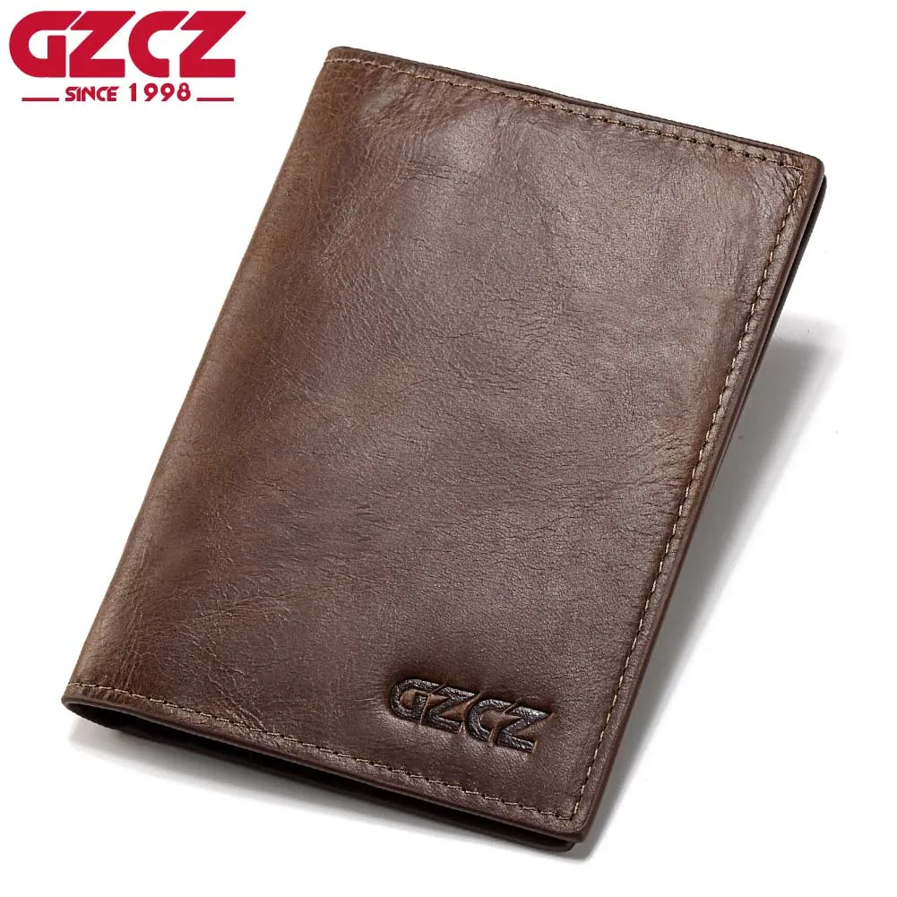 

Чехол-Кошелек GZCZ мужской, из натуральной кожи, супертонкий, держатель ID, визитной карточки