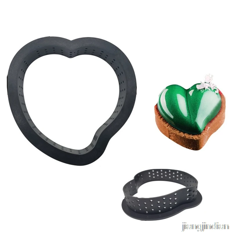 

1 Piece DIY Cake Ring Mold Cake Tools French Dessert Bakeware Cutter Round Shape Decorating Tool Perforated Mousse Circle