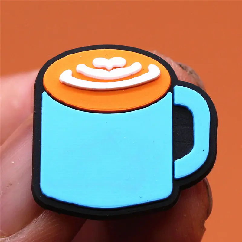 Monday to Weekend Shoe Charms Accessories Coffee Cake Sunglasses Golden Key Shoe Buckle Decorations fit Kids X-mas Party Gifts