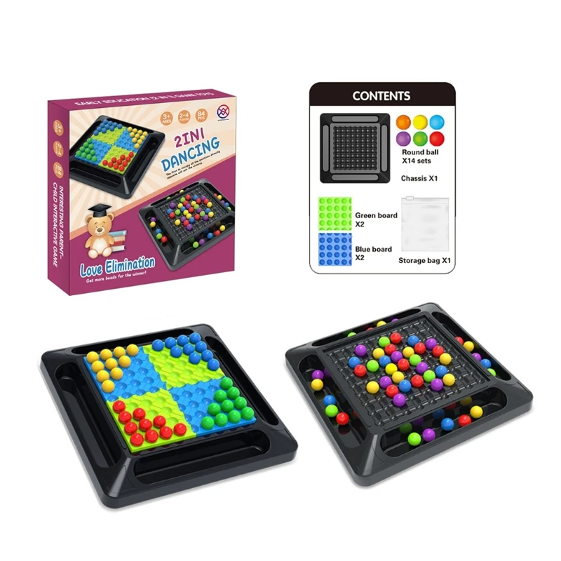 

1Set Colorful Bead Board Game Competition Game Board Matchmaking Game Toy Set Tabletop Board Interactive Eliminating Toy