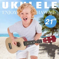 21 inches ukulele beginner getting started four strings mini hawaiian guitar playing a musical instrument solid wood multicolor