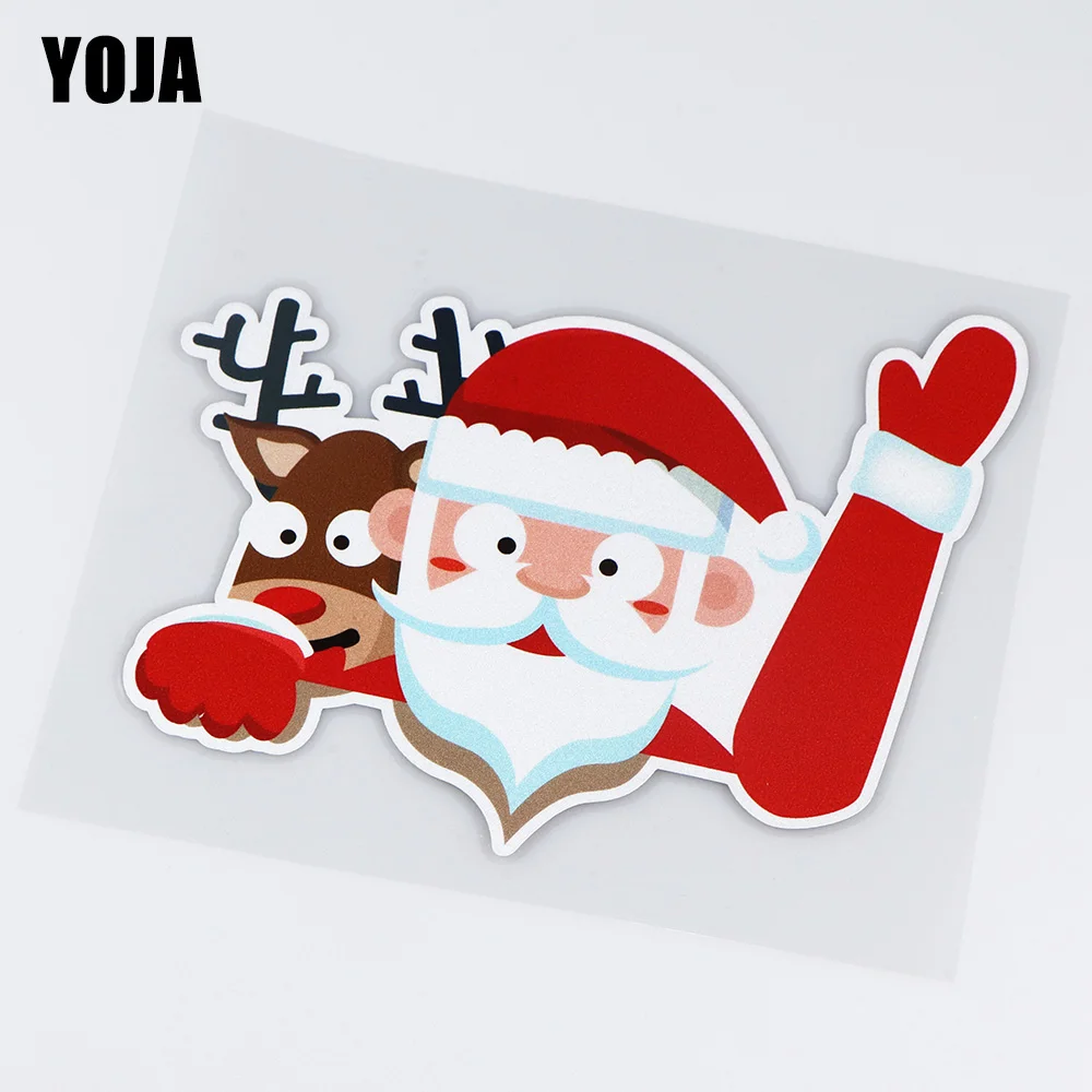 

Виниловая наклейка YOJA на заднее стекло автомобиля с милым Санта-Клаусом, 16, 7 х12, 8 см