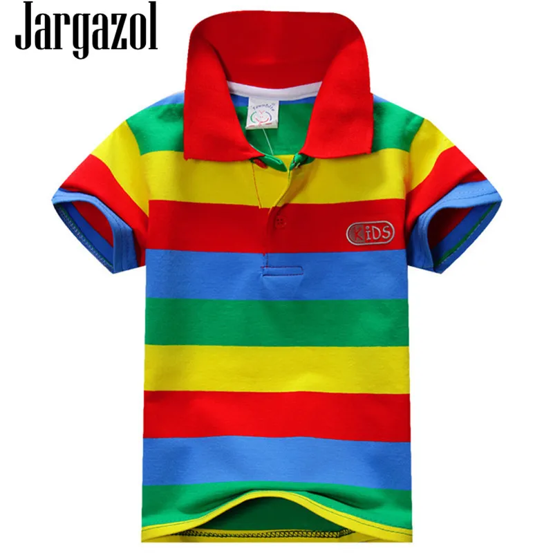Jargazol рубашки для мальчиков Цвет в полоску с короткими рукавами летний топ