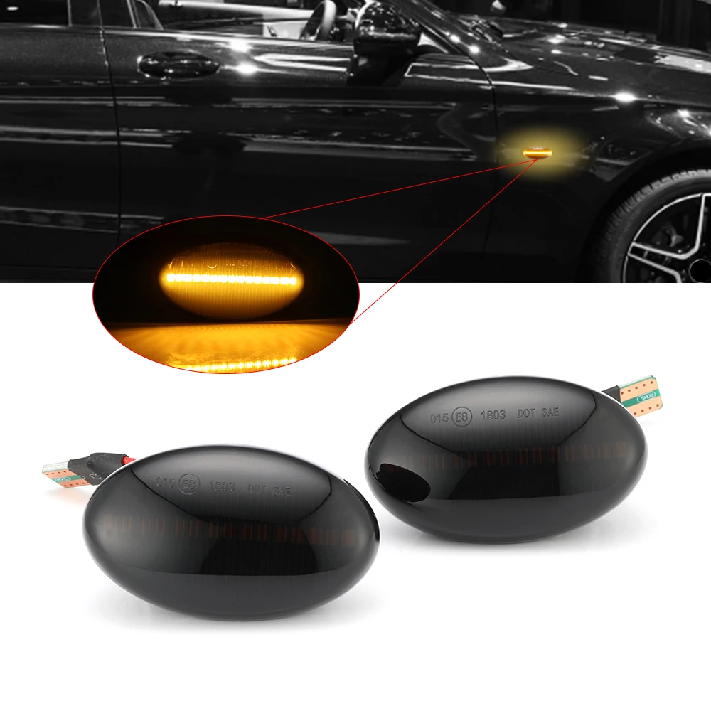 2pcs Dynamic LED Car Side Marker Lights Repeater Signal For Mercedes Benz Smart W450 W452 A-Class W168 Vito W639 W447 | Автомобили и