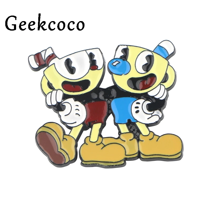 Cuphead игра цинковый сплав мультфильм булавки для мужчин женщин рубашка пальто