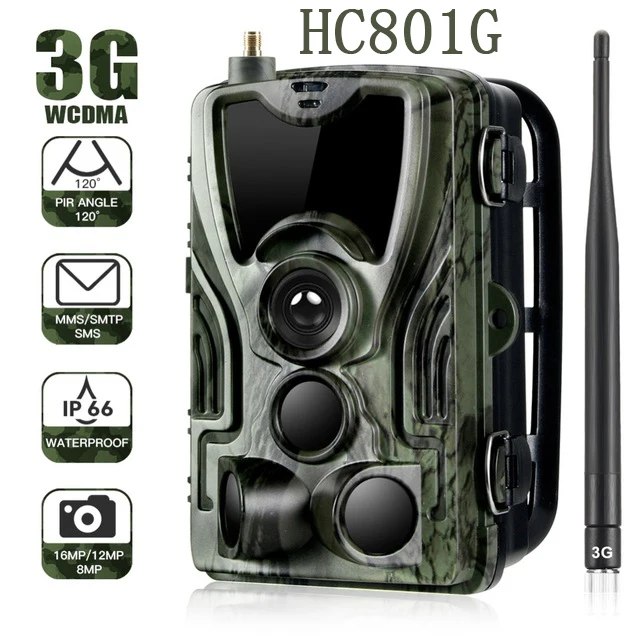 HC801G 3g MMS охотничья камера s 0,3 S триггер, камера Ночной версии, уличная лесная Водонепроницаемая камера 16 МП 1080 P, Стелс-камера для разведчика