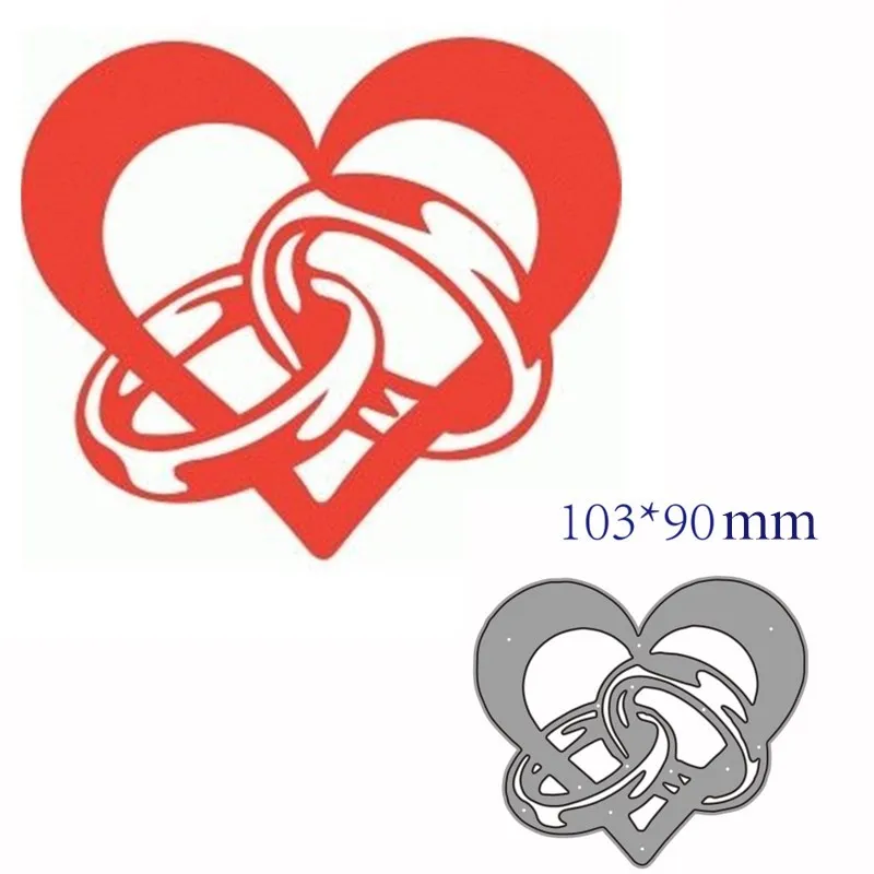 Металлические Вырубные штампы вырезанная форма любовное кольцо украшение для