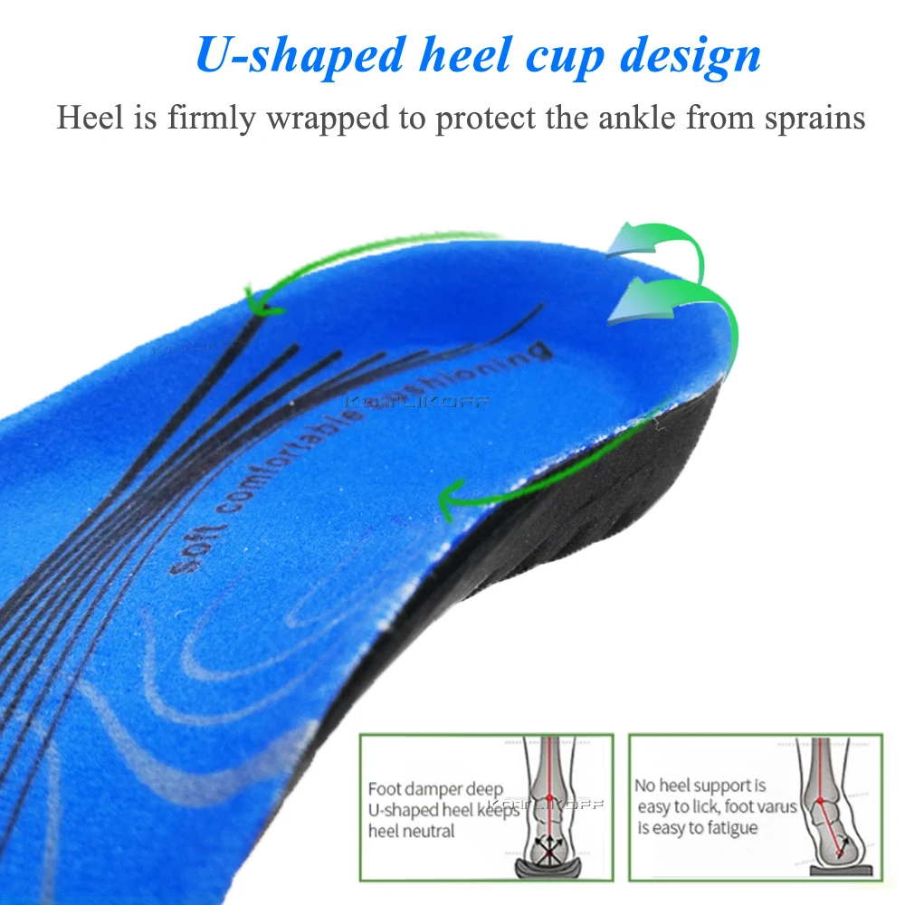 KOTLIKOFF Orthopedic Shoe Sole Insoles For Feet Sport Arch Support Insoles Lightweight Comfortable Foot Pad Insert For Men/Women
