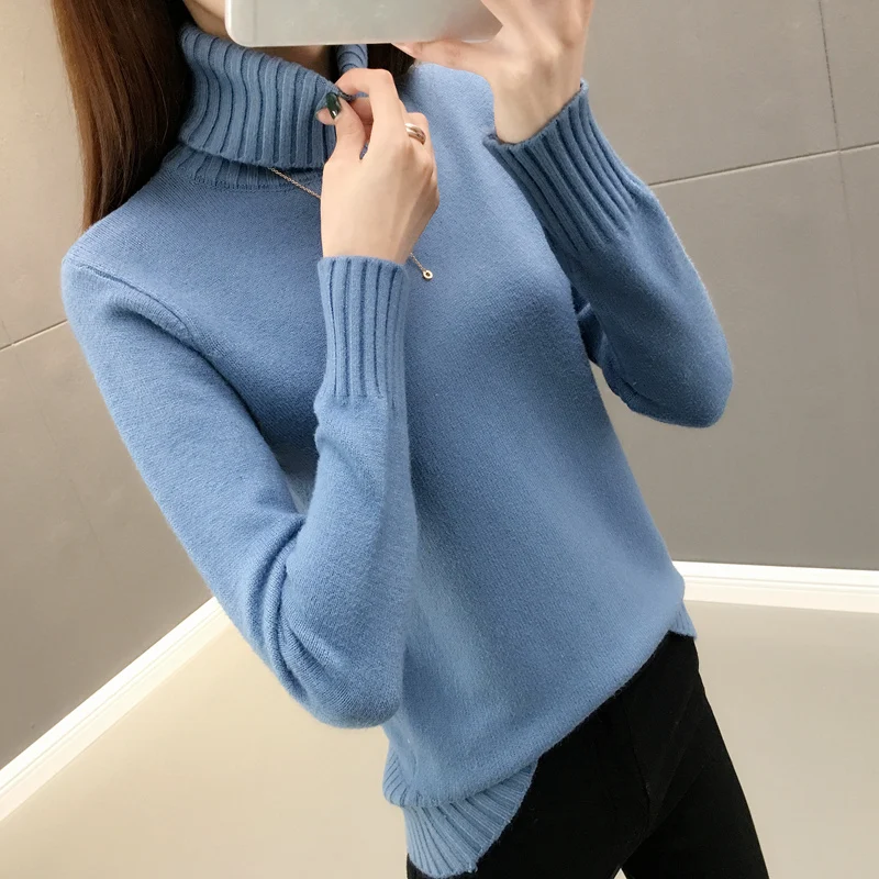 Женская кашемировая водолазка PEONFLY вязаный свитер с длинным рукавом Осень-зима