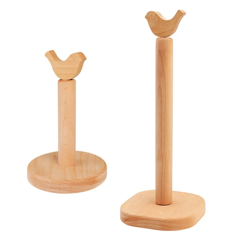 

Wood Standing Paper Towel Holder Cartoon Bird Roll Paper Holder Decoration Shelf