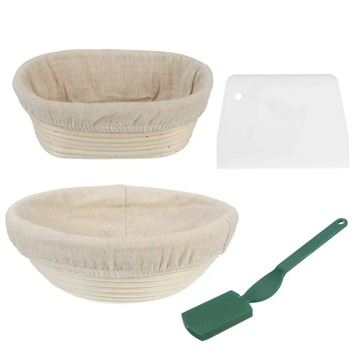 

Round/Oval Handmade Natural Rattan Bread Banneton Basket Set With Liner Scraper Bread Proofing Basket Dough Fermentation
