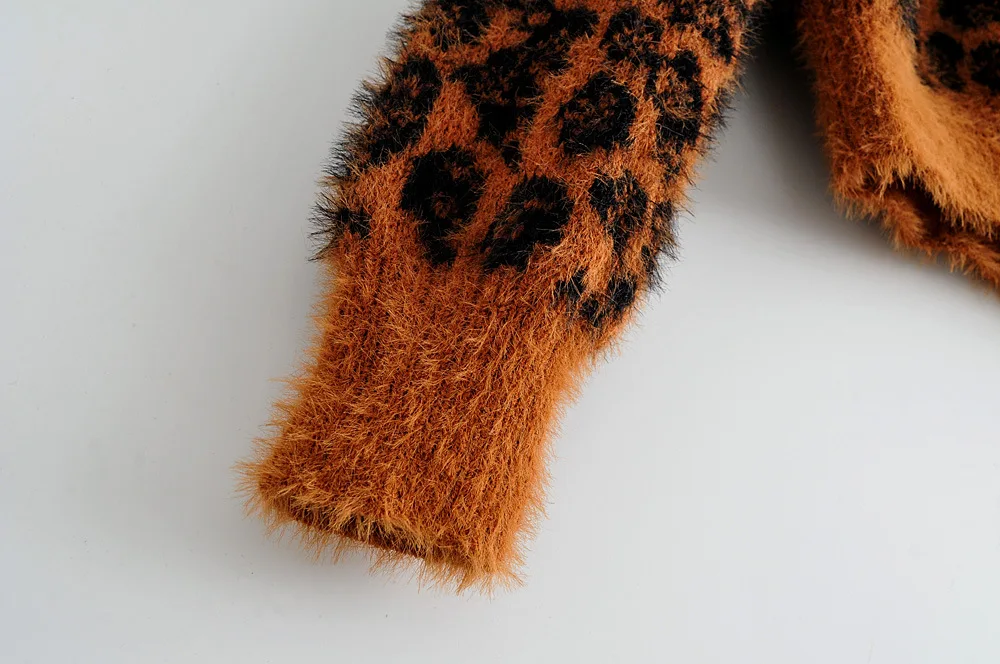

Leopard O Neck Casual Women Knitted Sweater 2020 Spring Autumn Long Sleeve Pullover Tops Ladies Sweater