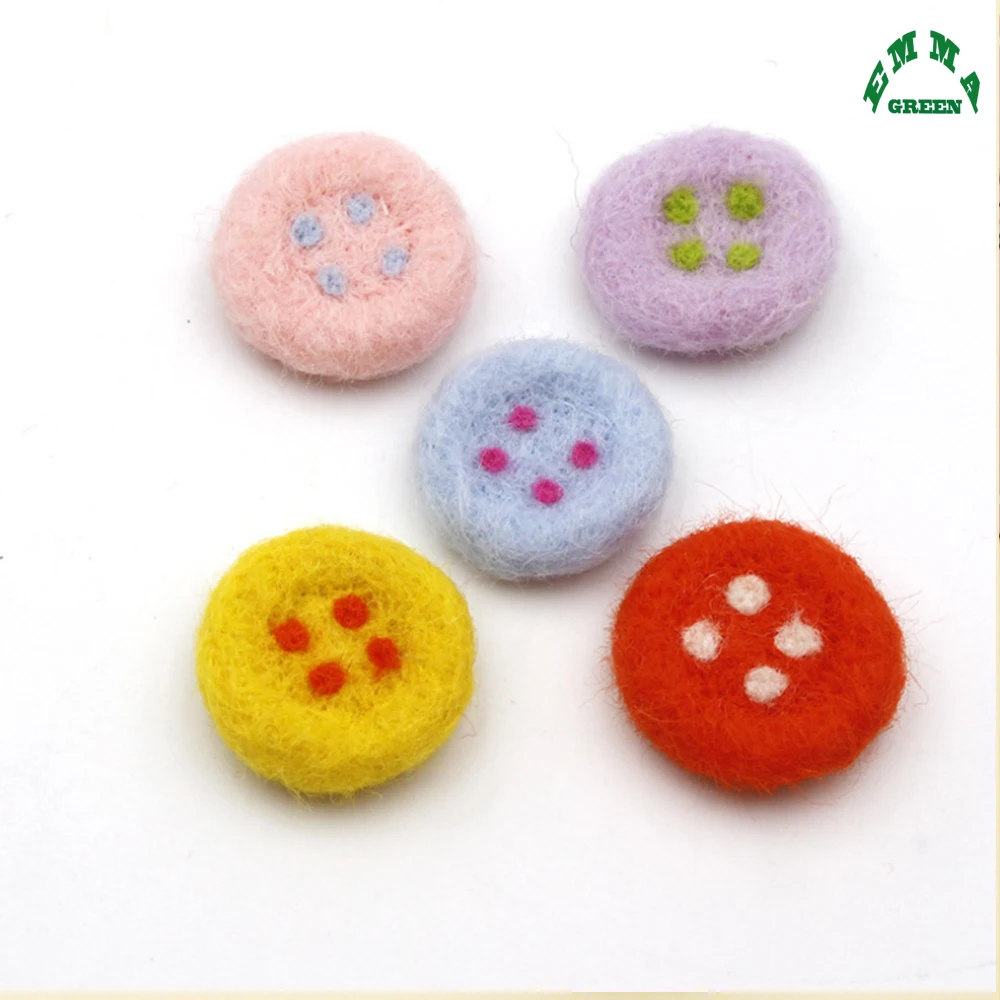 Wool Felt Balls Round Button Wool Felt Balls 10pcs Colorful Poms Ball Crafts For DIY Decoration Sewing Supplies