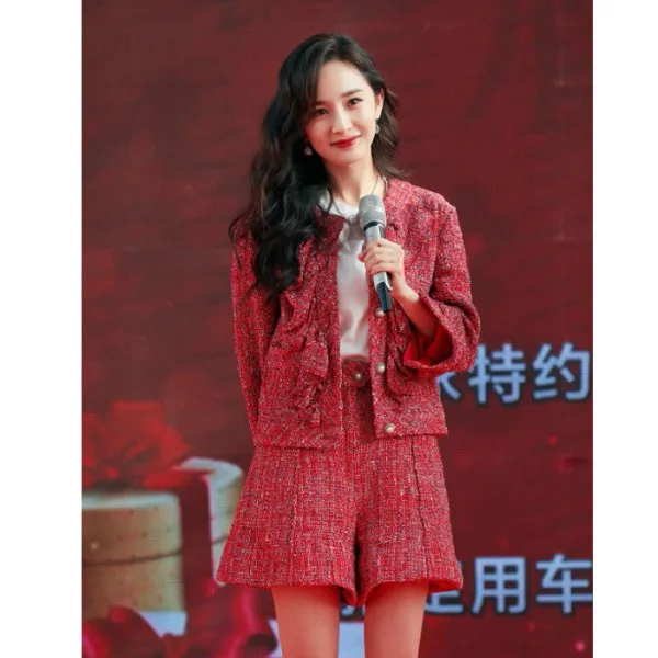 Роскошный дизайнерский твидовый наряд Женские Элегантные мини шорты костюмы