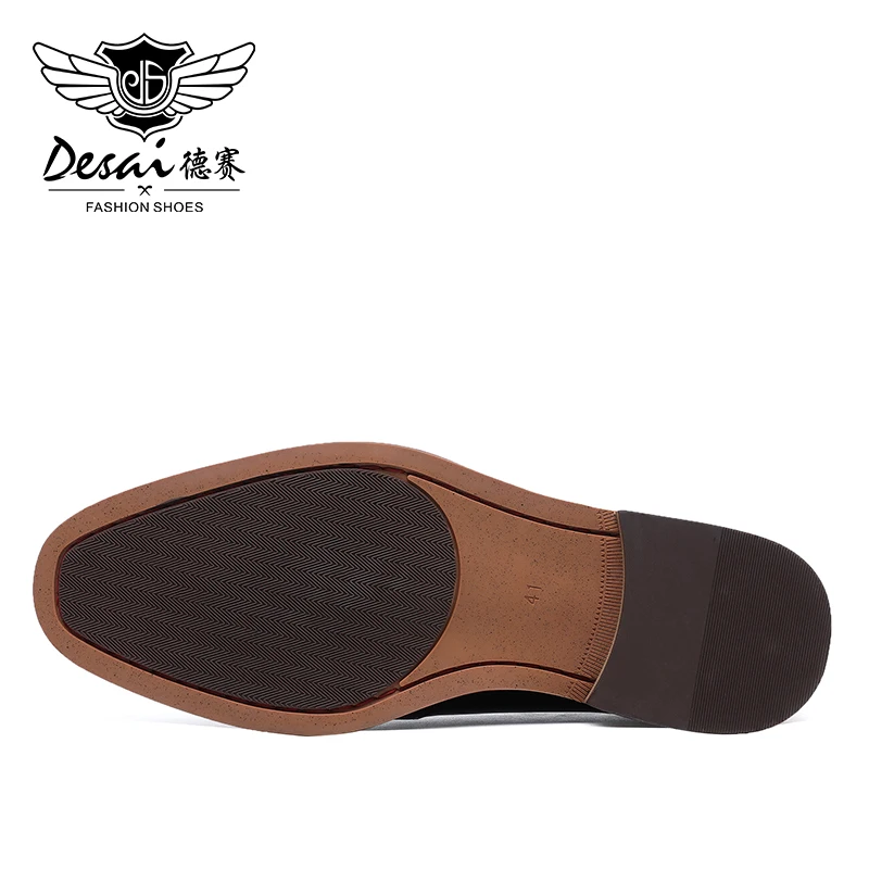 DESAI Men's Loafers Shoes Top Quality Easy Wear Genuine Mens Men Casual Natural Leather 2020 Brown Black | Обувь