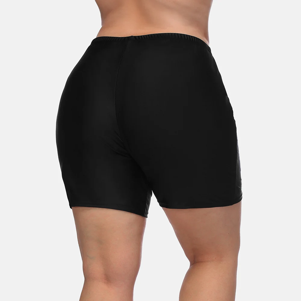 Anfilia Women High Waist Plus Size Swimming Shorts Ladies Plus Size Bikini Bottom Swimwear Briefs Boardshort Swimming Trunks