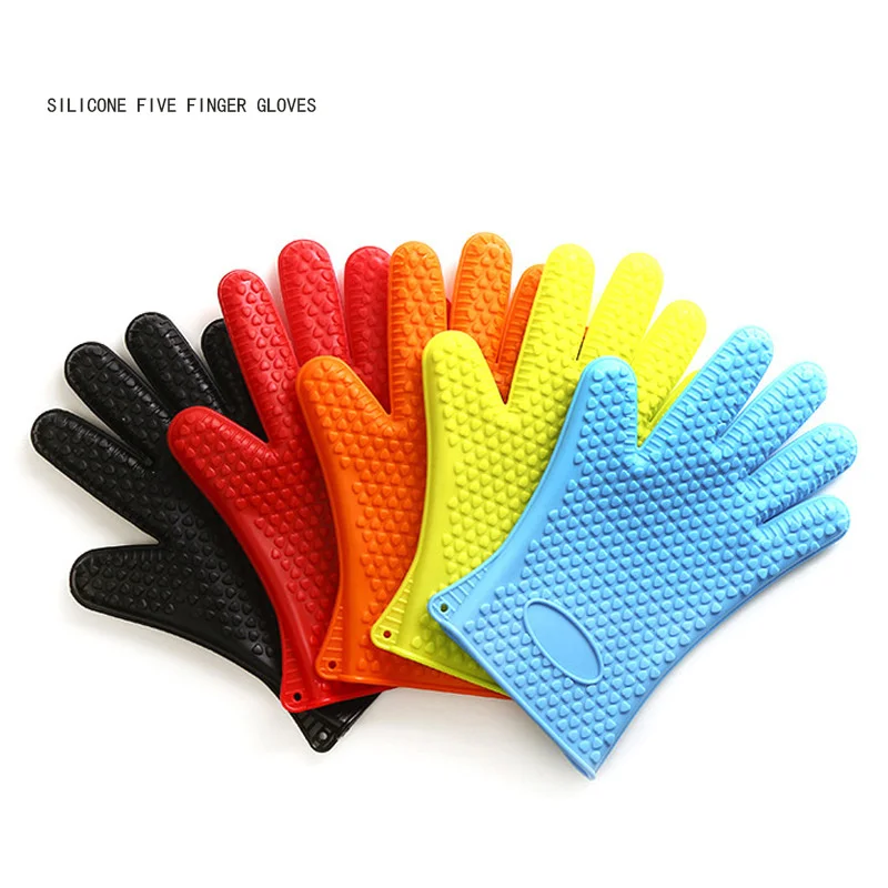 

1pcs Silicone Roaster Gloves Microwave Oven Cooking Grill Mitten Kitchen Baking And Dishwashing Anti-scalding Waterproof Glove
