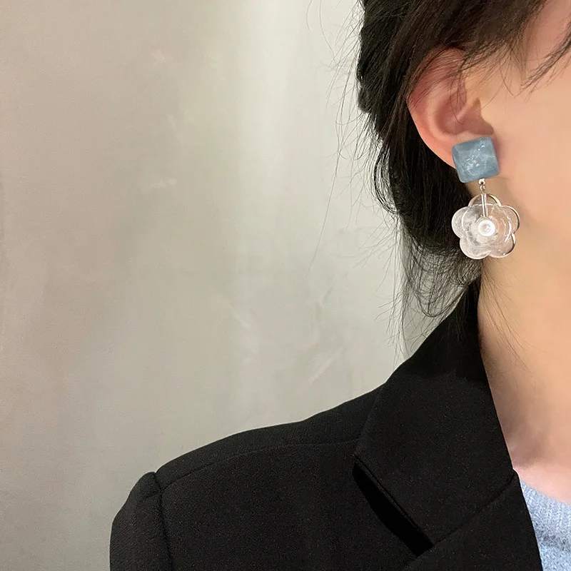 

2021 New 925 Silver Jewelry Korean Fashion Woman Lady Gift Flower Earrings Female Earrings Wholesale