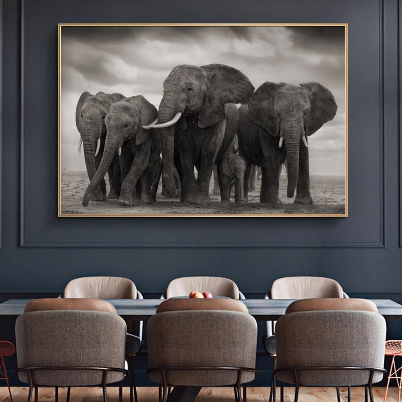Настенные картины с изображением черных африканских слонов постеры и принты