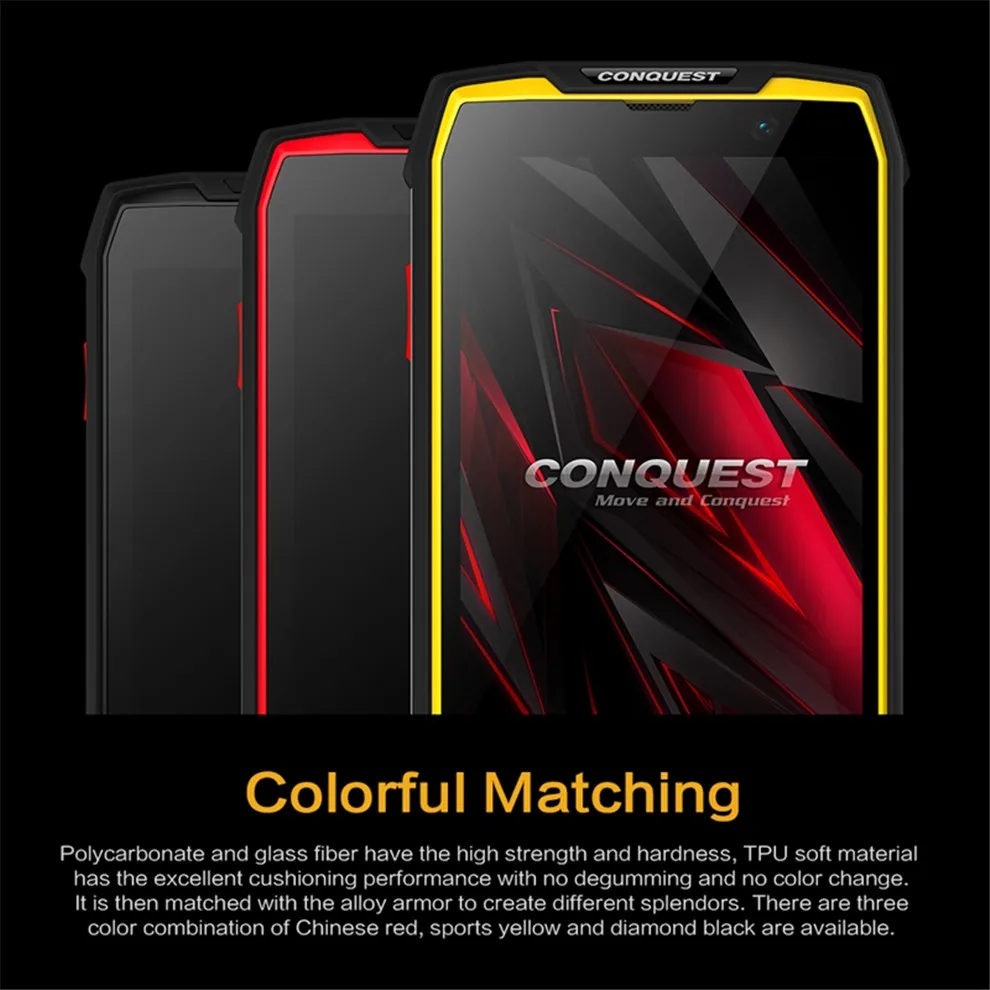 Conquest S11 IP68 прочный смартфон 16 МП 7000 мАч 6 ГБ 128 ГБ Восьмиядерный сканер отпечатков пальцев/распознавание лица NFC OTG Android мобильный телефон