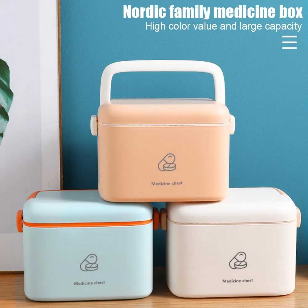 

Multi-functional Emergency Pills Case Family First Aid Kit Container Portable Household Plastic Medicine Organizer Storage Boxes