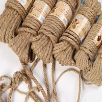 10m 50m natural jute rope twine rope hemp twisted cord macrame string diy craft handmade decoration pet scratching 4mm 12mm
