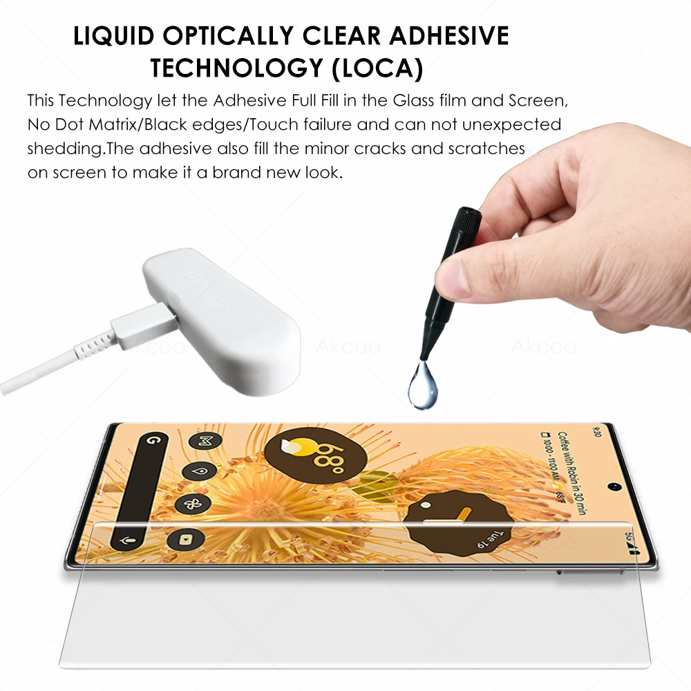 pixel 6 pro screen protector uv liquid tempered glass full adhesive for google pixel 6 pro 5g glass film fingerprint unlock free global shipping