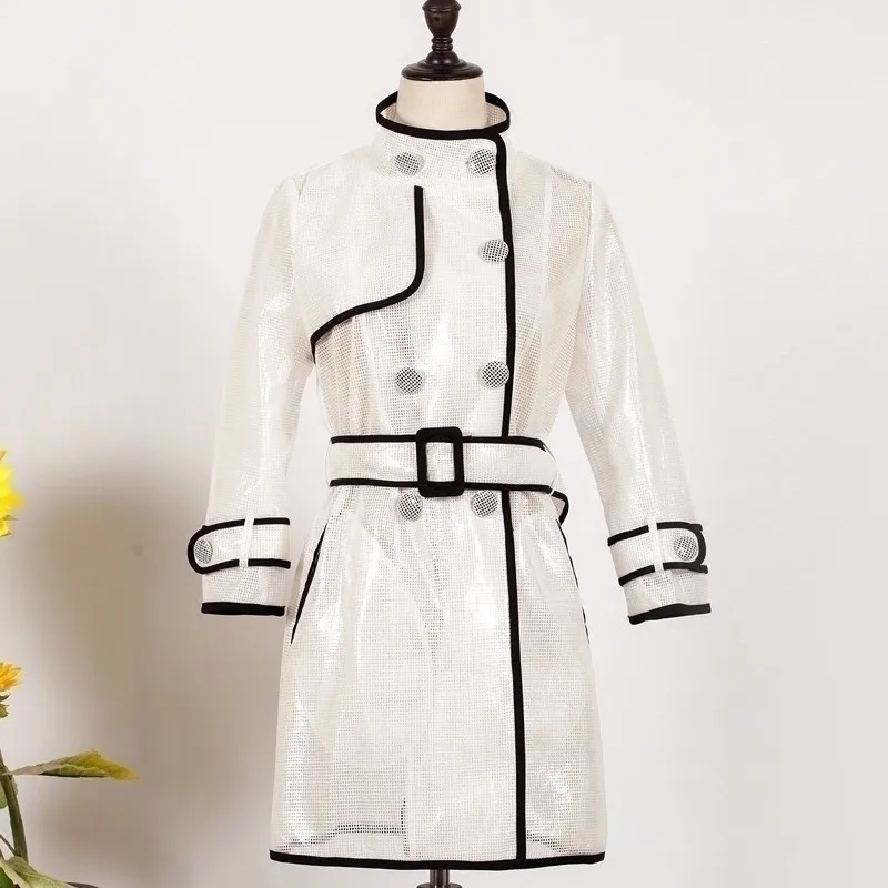 Женское осеннее пальто 2020 Новая прозрачная ветровка Женская длинная