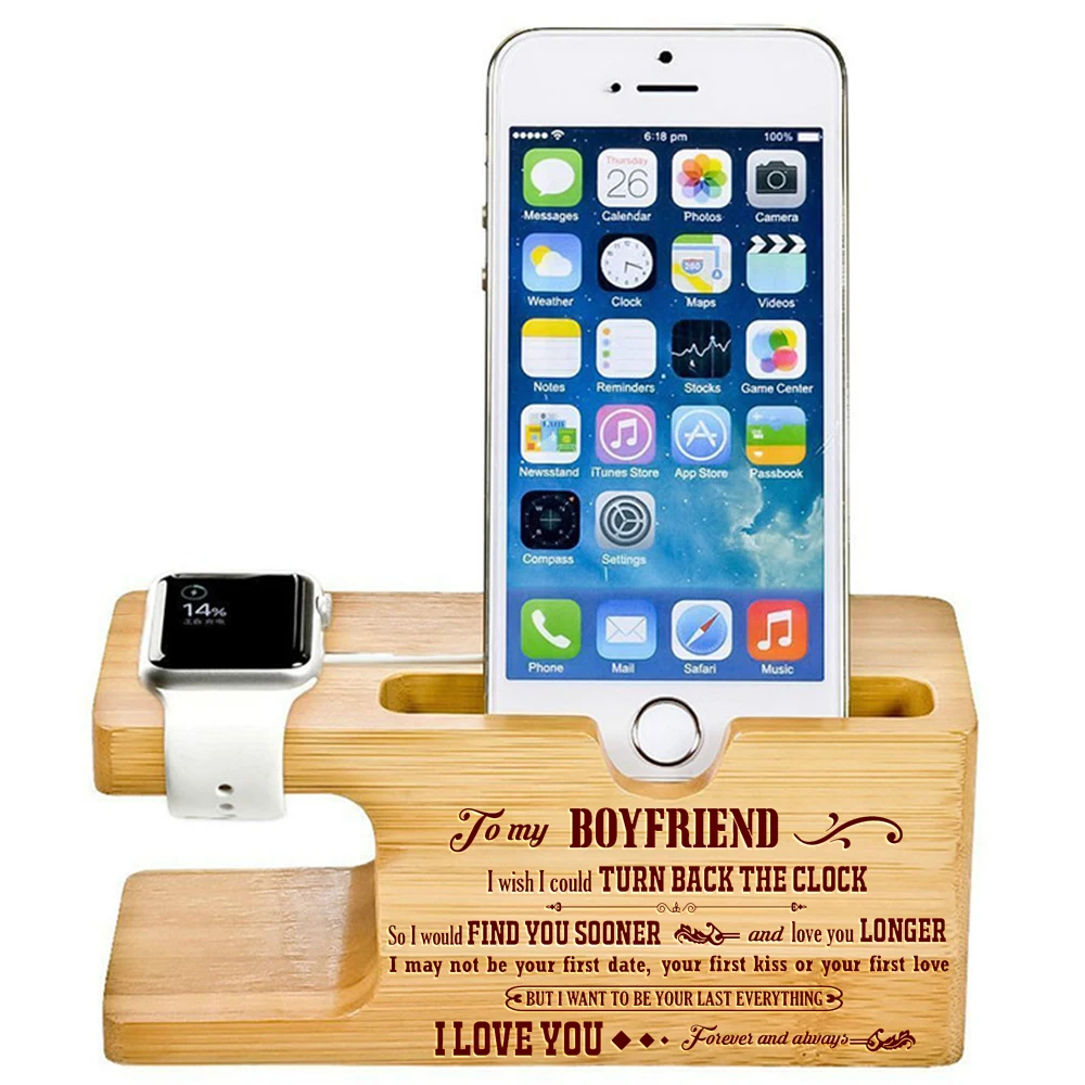 Подставка для часов под заказ Бамбуковая Деревянная зарядки док-станция