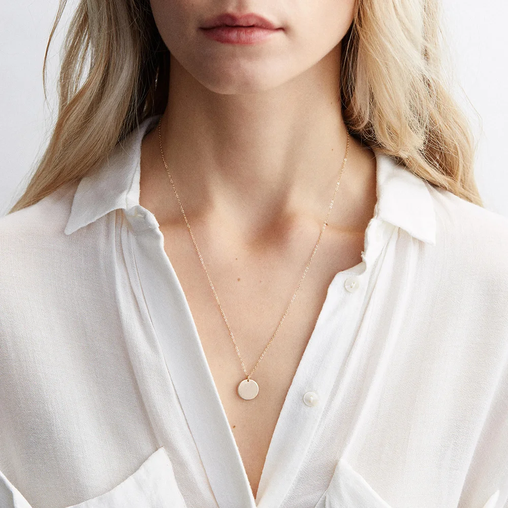 Цепочка Золотая Женская массивное ожерелье из нержавеющей стали с кулоном