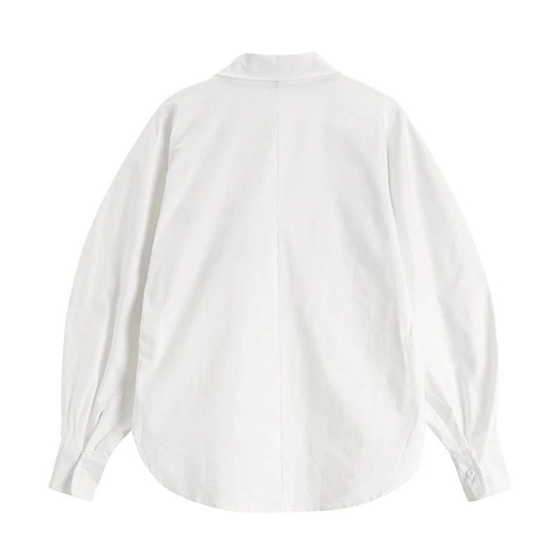 

SISPELL Print Hit Color Blouse Shirt For Femlae Lapel Collar Long Sleeve Loose Women's Casual Shirt Fashion Streetwear Tide