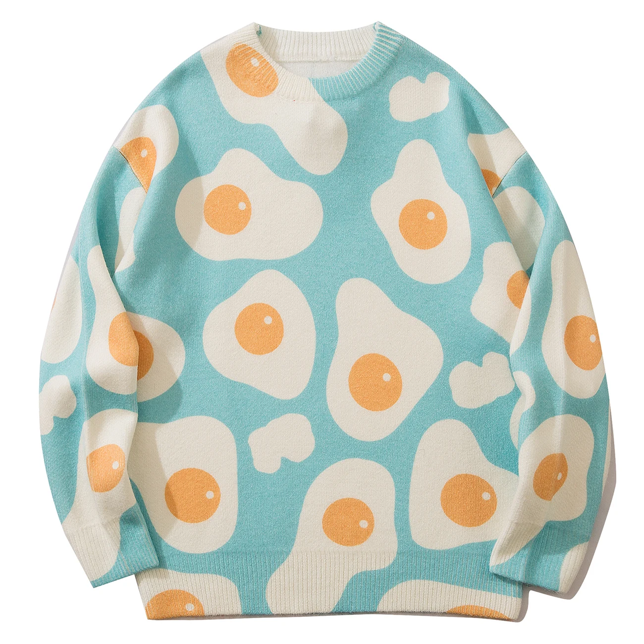 Свитер Женский вязаный в стиле Харадзюку уличный пуловер с рисунком яиц