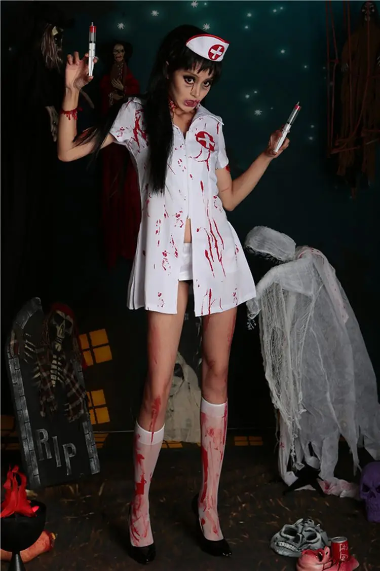 Костюм на Хэллоуин для женщин костюм медсестры тихий Хилл кровавый призрак зомби