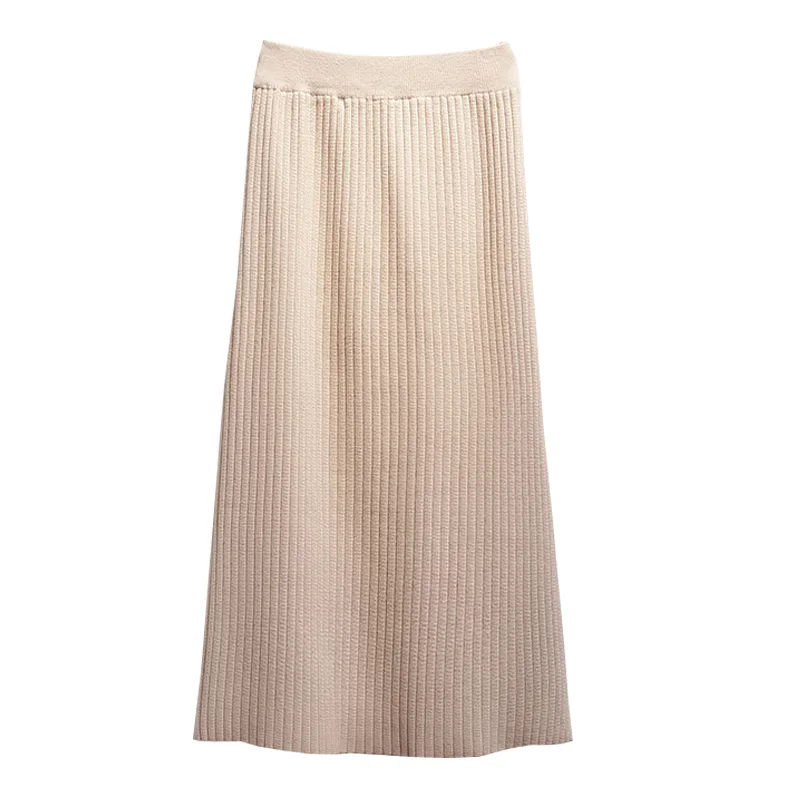 

Knitted skirts female in the new season of tall waist long A word skirt covered hip big yards with thick winter