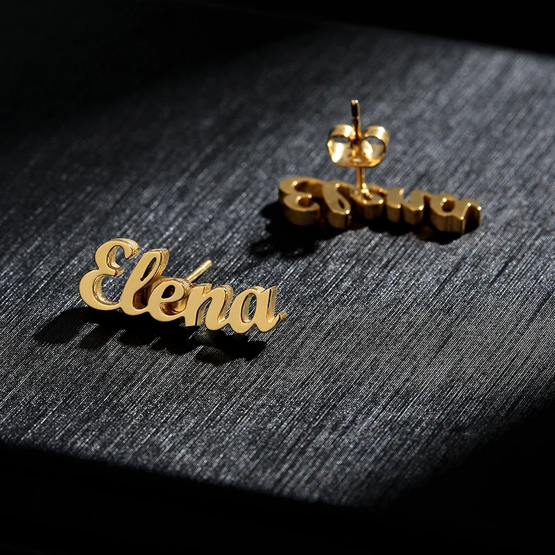 1 пара пользовательское имя серьги для Womnen цвета: золотистый серебристый Цвет