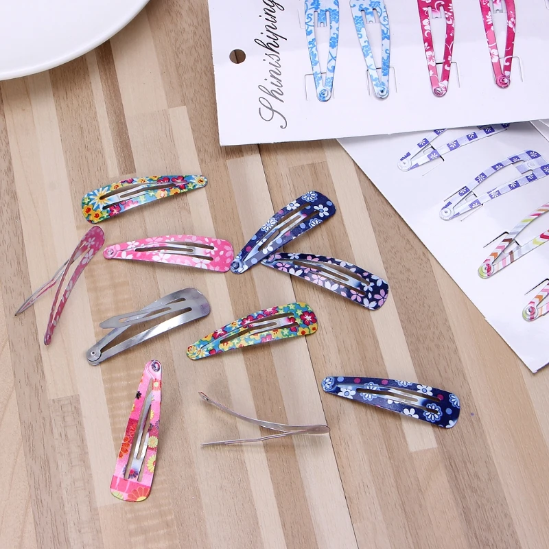 

10Pcs Print Hair Clips Barrettes Kids Girls Hairpins Colorful Hairgrips
