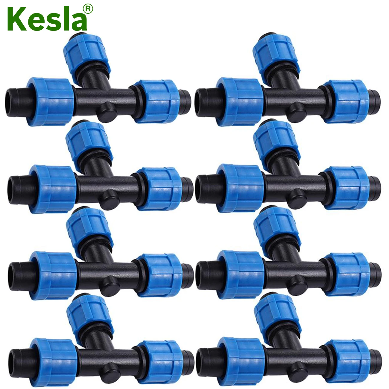 10PCS Greenhouse Drip Tape for Irrigation 16mm Hose Repair 5/8'' Couplings Tee 3-Way Quick Connector Thread Lock Extension Joint