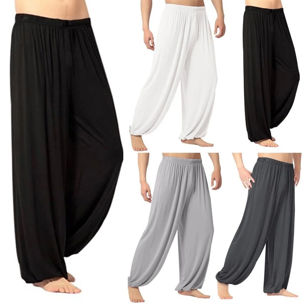 

Yoga Pants Men's Casual Solid Color Baggy Trousers Belly Dance Yoga Harem Pants Slacks sweatpants Trendy Loose Dance Clothing