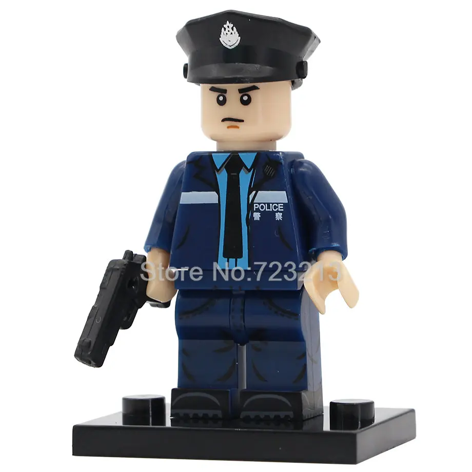 Одиночная PG8062 HK Макао полицейский СДУ Военная фигура фильм полицейская история город герой спецназ строительные блоки Модель Кирпичи Игрушки - Цвет: HK police C