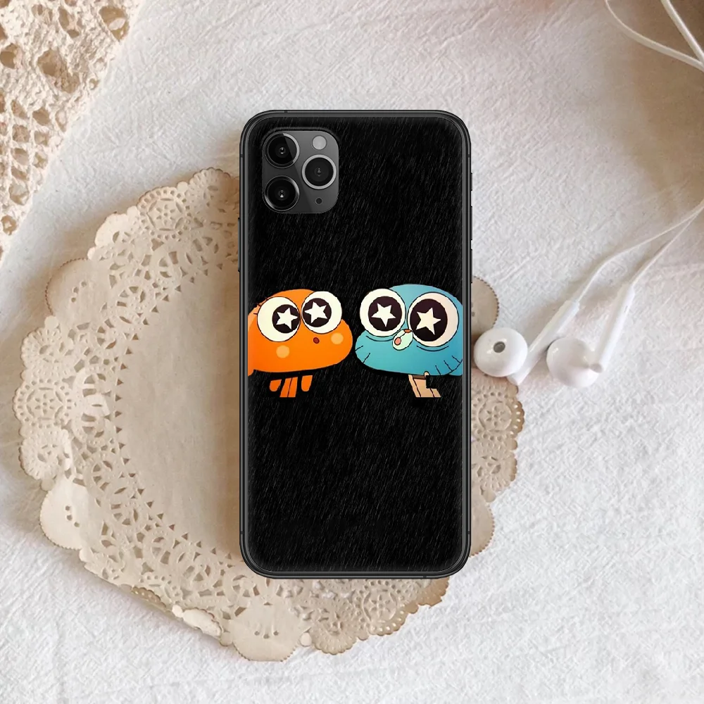 

Gumball and darwin Phone Case Cover Hull For iphone 5 5s se 2020 6 6s 7 8 12 mini plus X XS XR 11 PRO MAX black Shell Tpu Coque