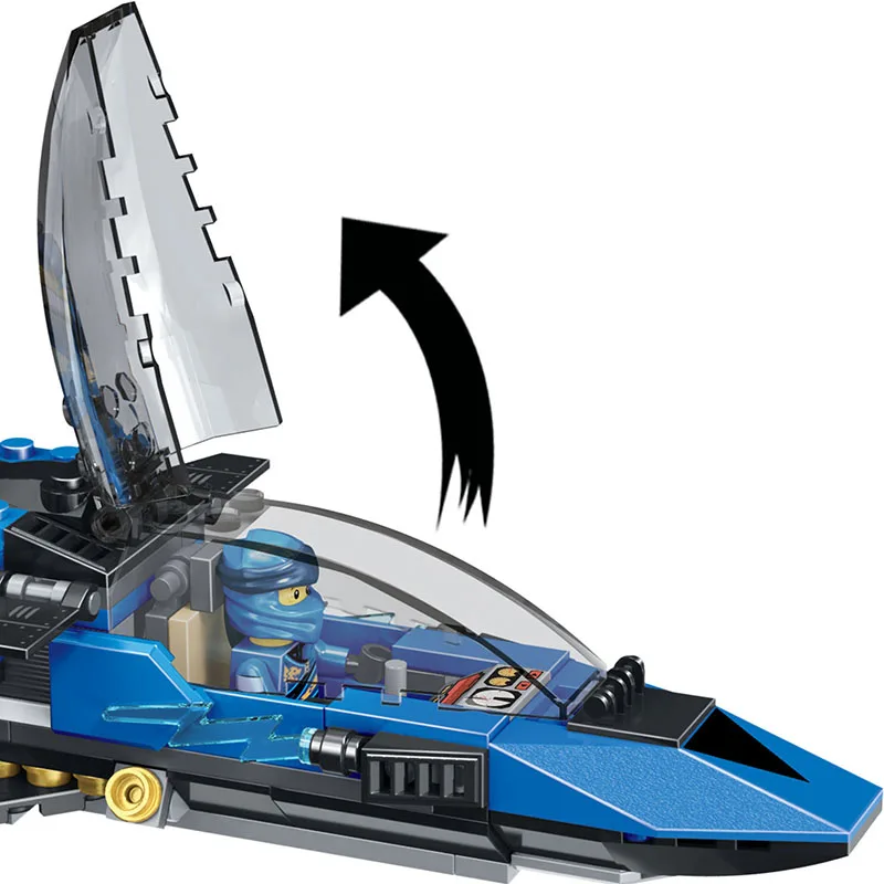 524 шт. небольшие строительные блоки игрушки совместимые с Lepining Ninja Jay's Storm Fighter Jet