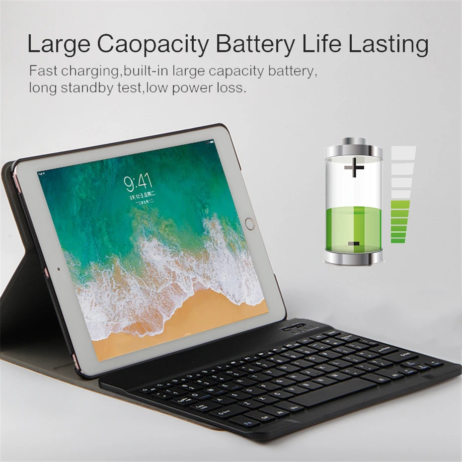 Bluetooth клавиатура кожаный чехол для iPad Pro 9,7 планшеты Обложка для iPad Pro 9,7 A1673 A1674 A1675