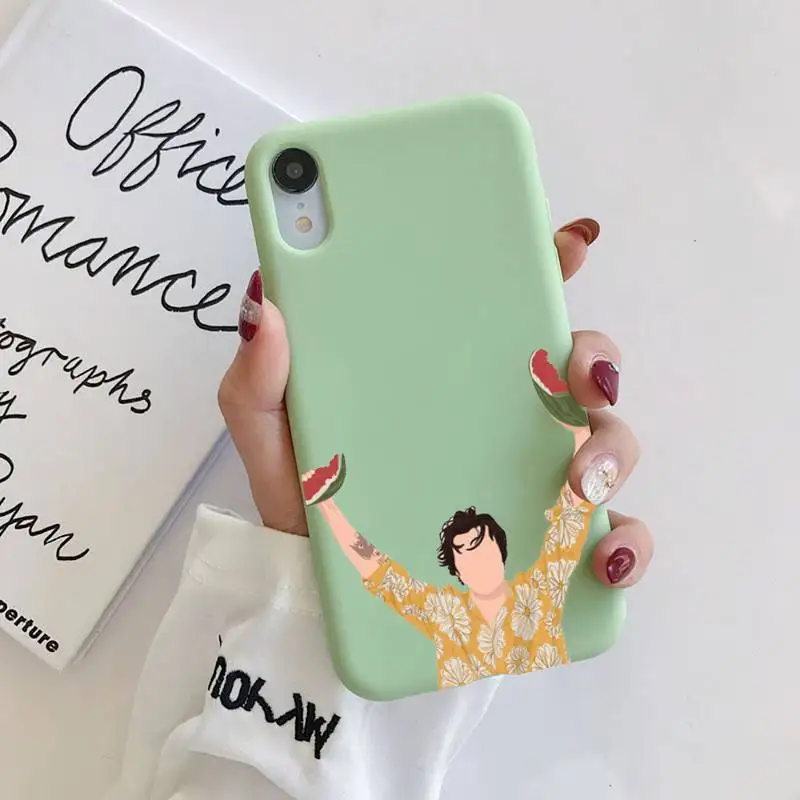 

HARRY STYLES WATERMELON SUGAR Phone Case Liquid Silicone Phone Case for iPhone 11 Pro Max XR XS X Cover for iPhone 6 6S 7 8 Plus