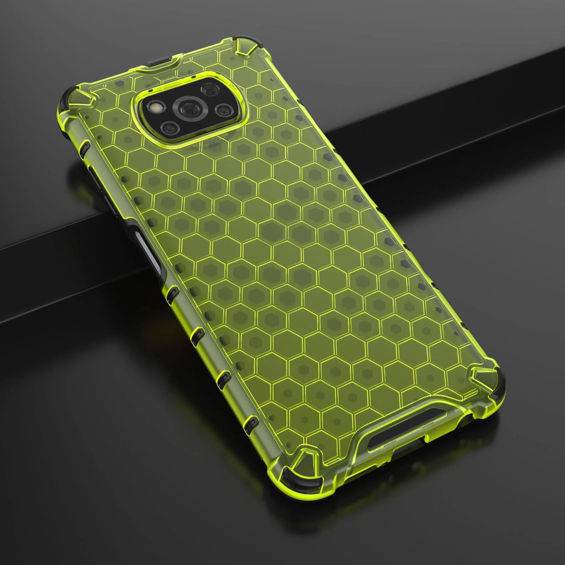 

Luxury Xiaomi Anti-Drop Mobile Phone Case For Poco X3 NFC Pocom3 11Pro 11Ultra Transparent Honeycomb Back Cover