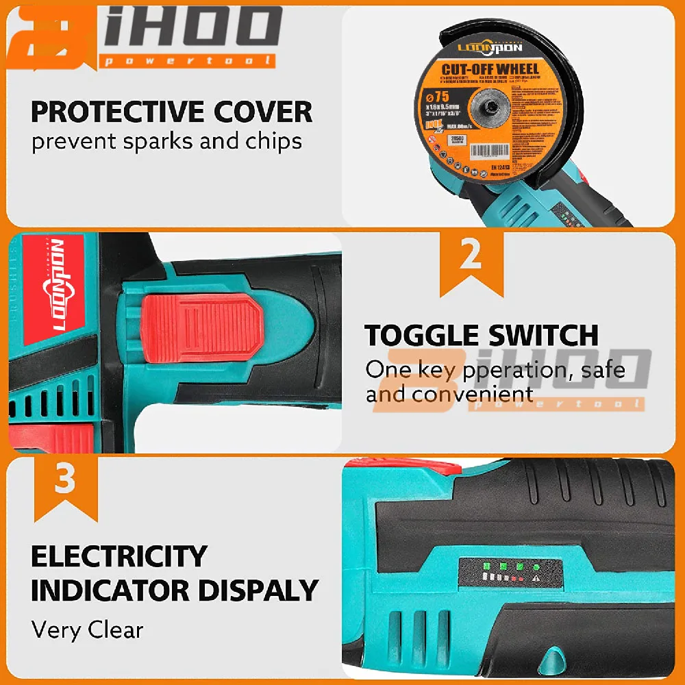 Угловая мини-шлифовальная машина 12 В. Бесщеточная Беспроводная шлифовальная с 1