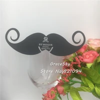 60pcslot laser cutting mustache glass cards place name cards magic party table invitation cards birthday event decoration