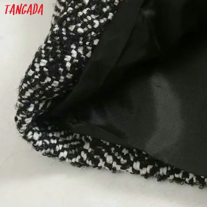 Tangada женское винтажное плотное длинное пальто на пуговицах зимнее элегантное офисное теплое пальто винтажная верхняя одежда с длинным рукавом 4M24