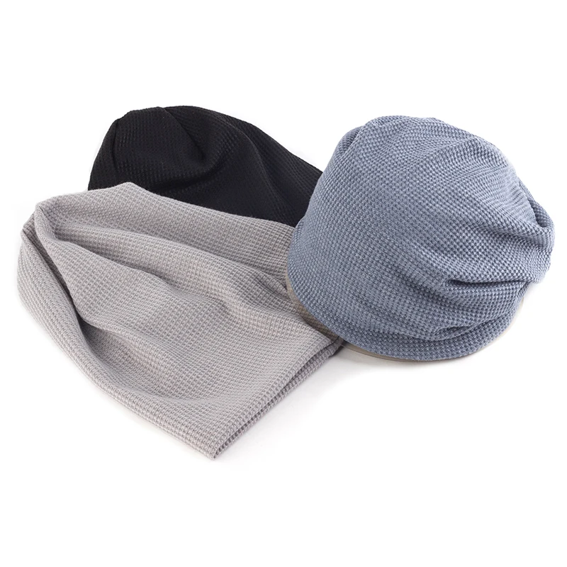 Geebro Новая женская шапка облегающие хлопковые однотонные полосатые шапки с