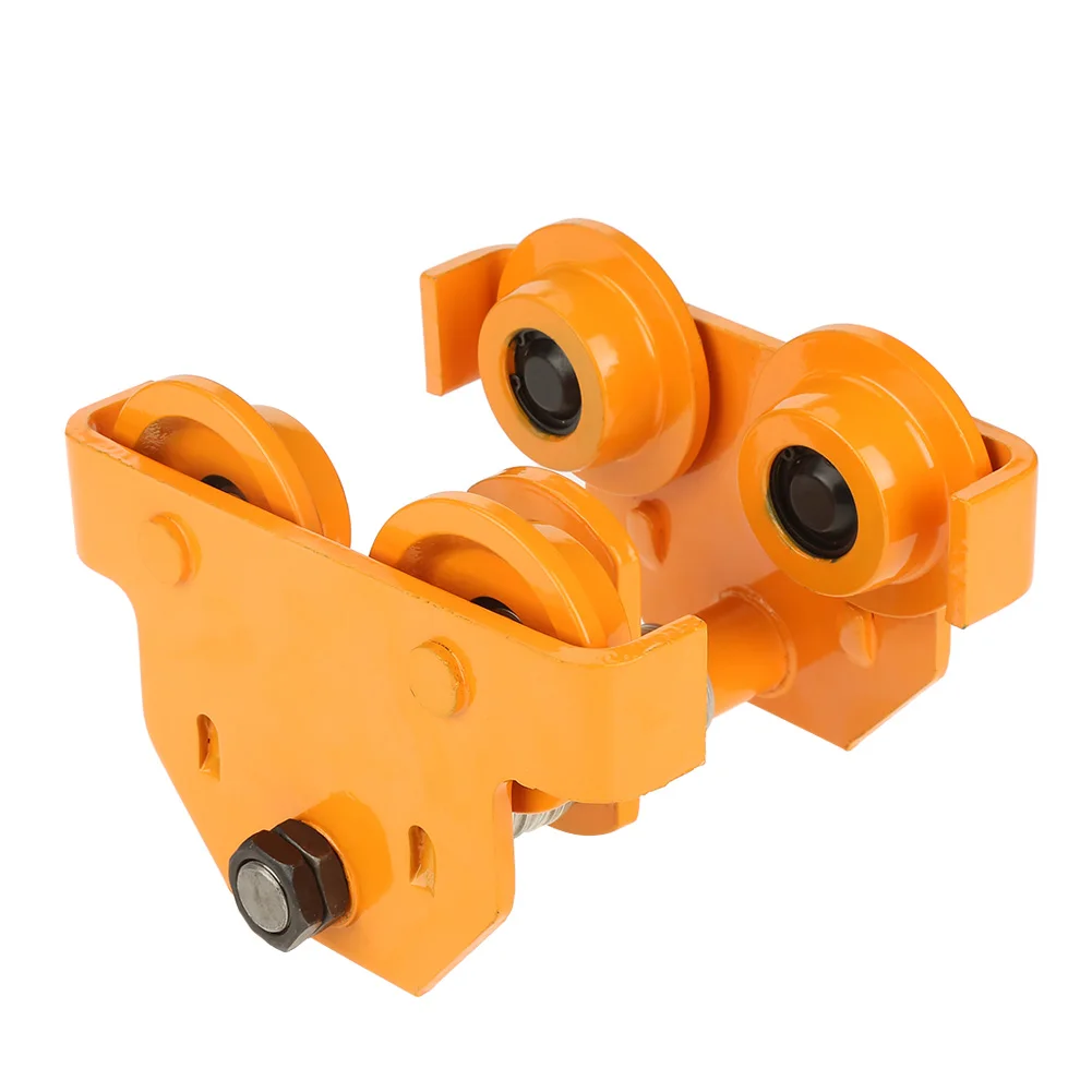 

Manual Monorail Trolley 1 Ton Pull Capacity Adjustable Stainless Steel Push Trolley Beam Girder Precision Tool Yellow