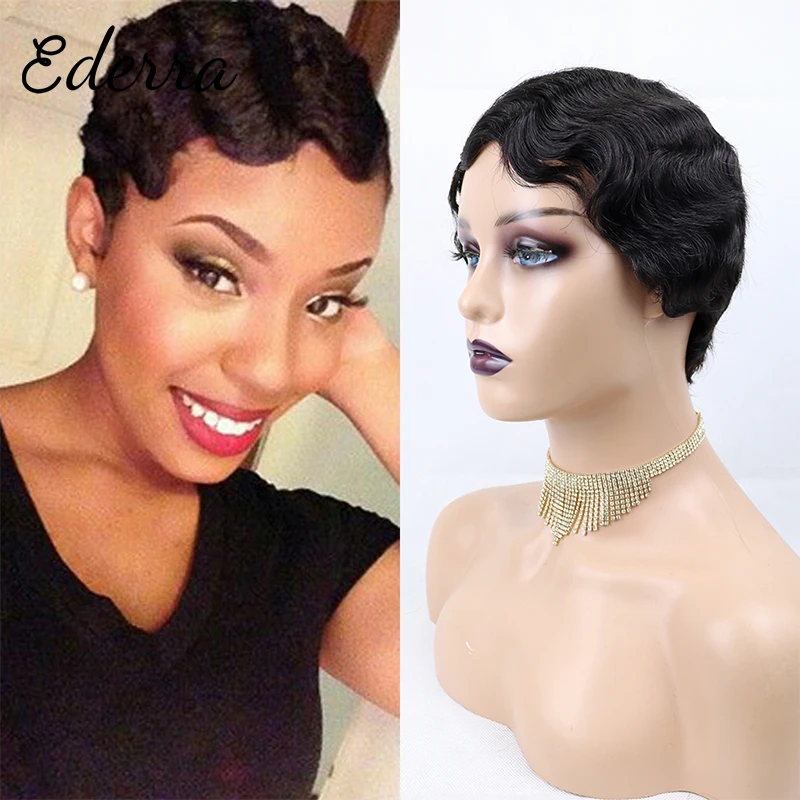 Human Hair Wigs For Black Women Pixie Cut Wig Human Hair 613 Blonde No Lace Wig Curly  Wigs